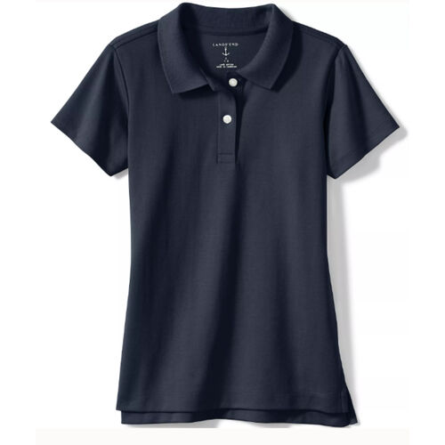 Lands' End School Uniform Girls Short Sleeve Feminine Fit Interlock Polo Shirt Thumbnail