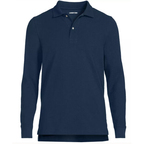 Lands' End School Uniform Men's Long Sleeve Mesh Polo Thumbnail