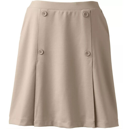 School Uniform Women's Ponte Button Front Skort Above the Knee Thumbnail